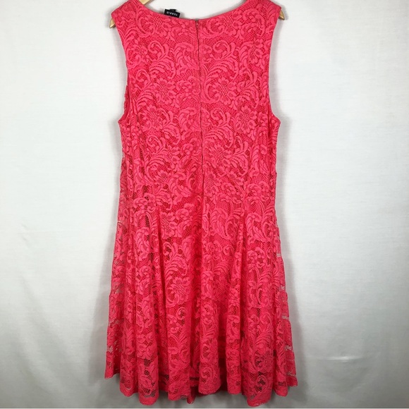Torrid Sleeveless Lace Fit Flare Mini Dress | Coral Pink | Size 22 / 3X - Picture 13 of 13